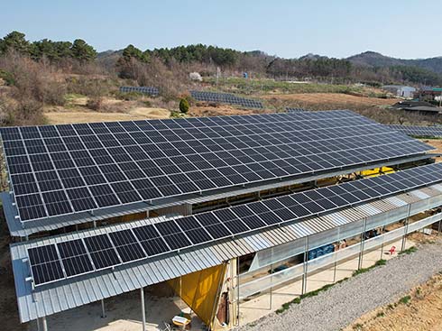금속 지붕용 한국 상주 태양광 패널 설치 브래킷 89.28kw
